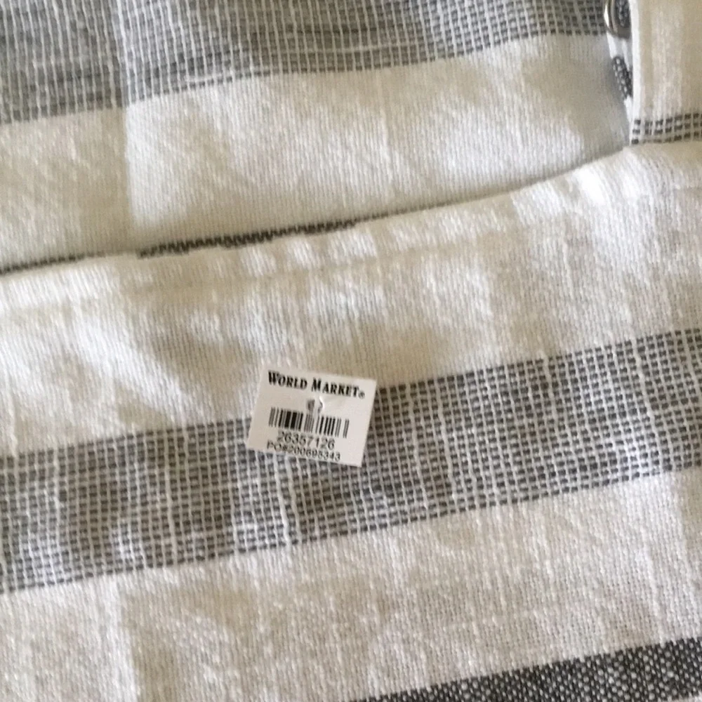 World Market Apron India 100% Cotton Farmhouse White Blue Stripe 29